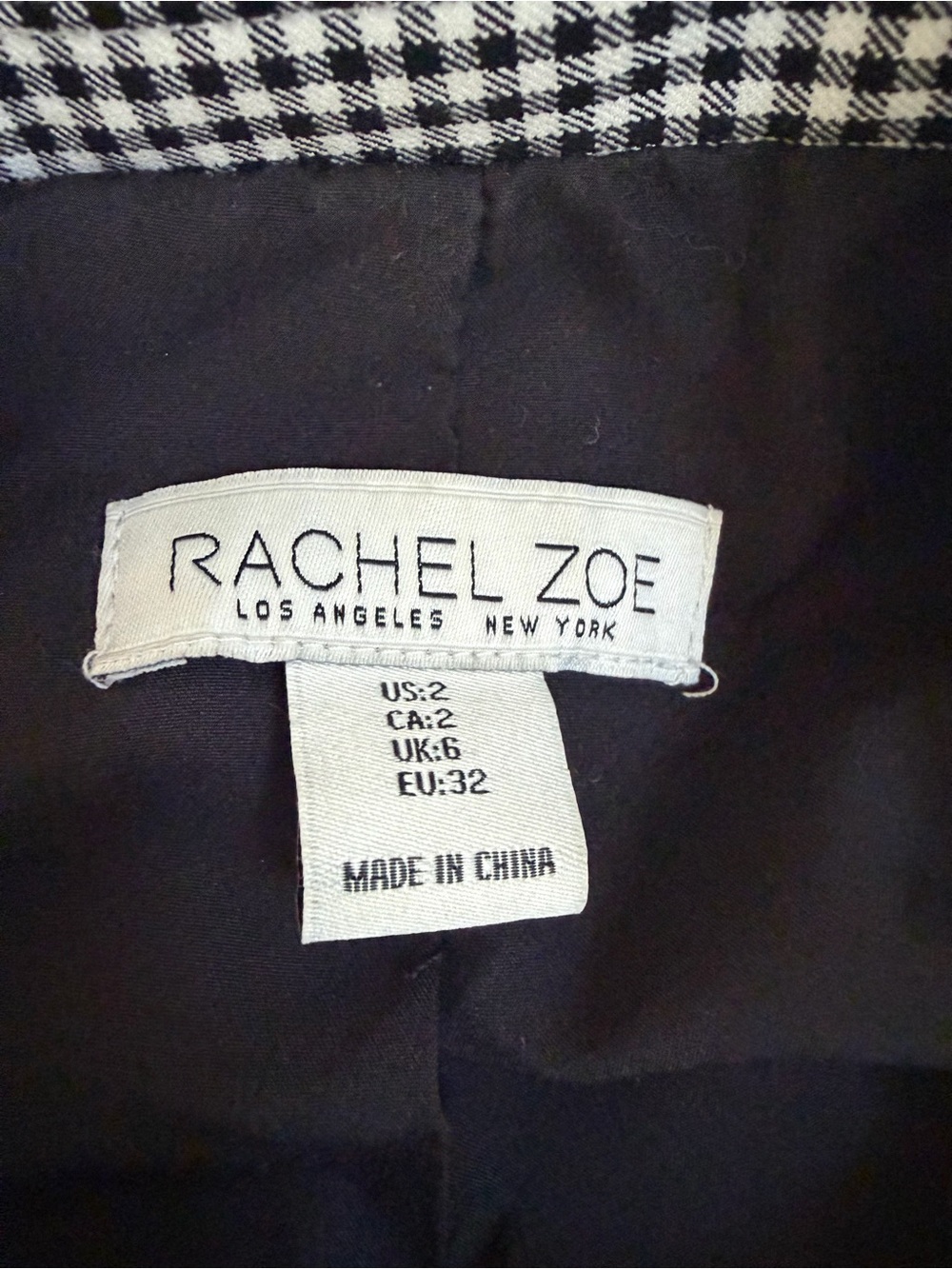 Rachel Zoe Oversized Black & White Gingham Blazer, Lined, Size 2 - Picture 4 of 5